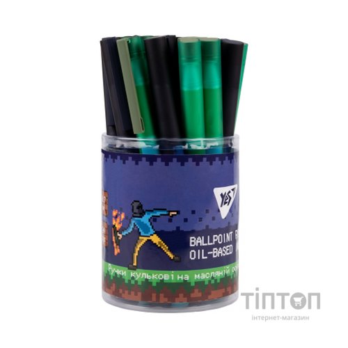 Ручка кулькова Yes 8bit UA Fire 0,7 мм синя (412116)