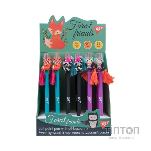 Ручка кулькова Yes Forest Friends 0,7 мм синя (412073)