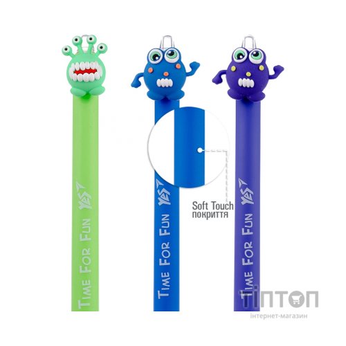 Ручка кулькова Yes Funny monsters автоматична 0,7 мм синя (412006)