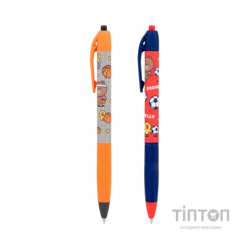 Ручка кулькова Yes Line Friends. Brown`s Sport Club автоматична 0,7 мм синя (412120)