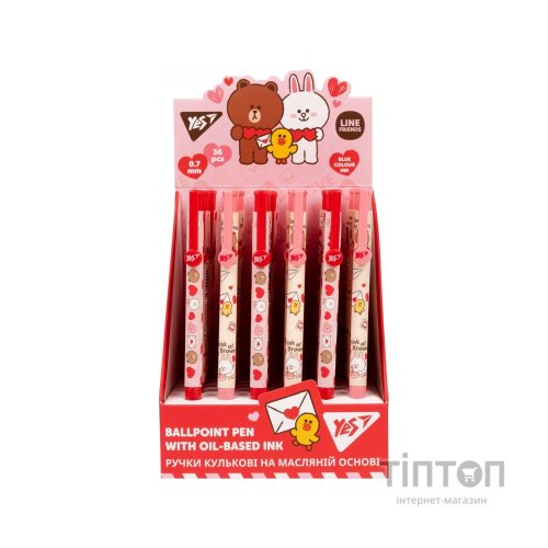 Ручка кулькова Yes Line Friends Love Letter автоматична 0,7 мм синя (412119)