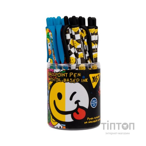 Ручка кулькова Yes Melt Smile автоматична 0,7 мм синя (412127)