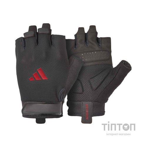 Рукавички для фітнесу Adidas Essential Training Gloves ADGB-15000RD чорний, червоний XS (885652027755)