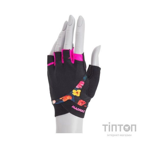 Рукавички для фітнесу MadMax MFG-770 Flower Power Gloves Black/Pink XS (MFG-770_XS)