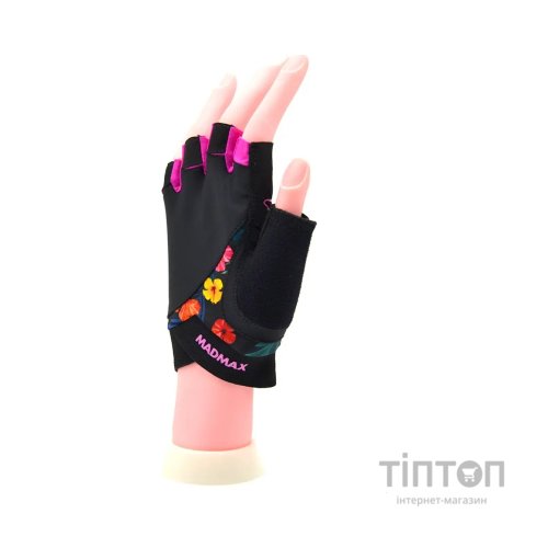 Рукавички для фітнесу MadMax MFG-770 Flower Power Gloves Black/Pink XS (MFG-770_XS)