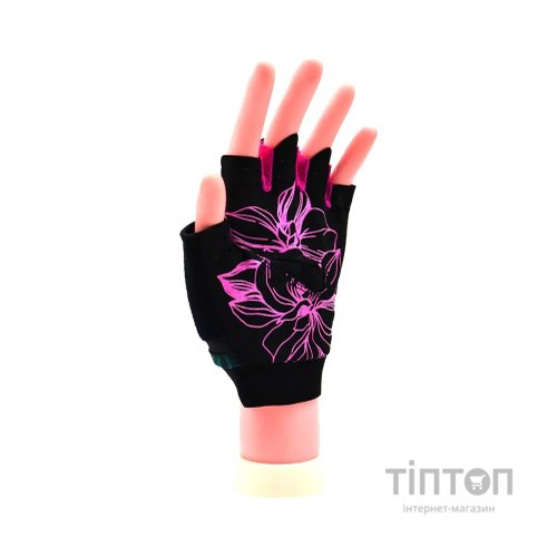 Рукавички для фітнесу MadMax MFG-770 Flower Power Gloves Black/Pink XS (MFG-770_XS)