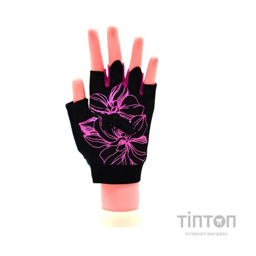 Рукавички для фітнесу MadMax MFG-770 Flower Power Gloves Black/Pink XS (MFG-770_XS)