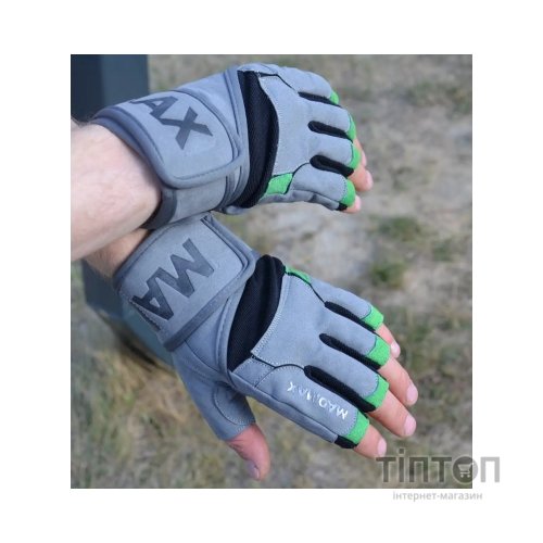 Рукавички для фітнесу MadMax MFG-860 Wild Grey/Green S (MFG-860_S)