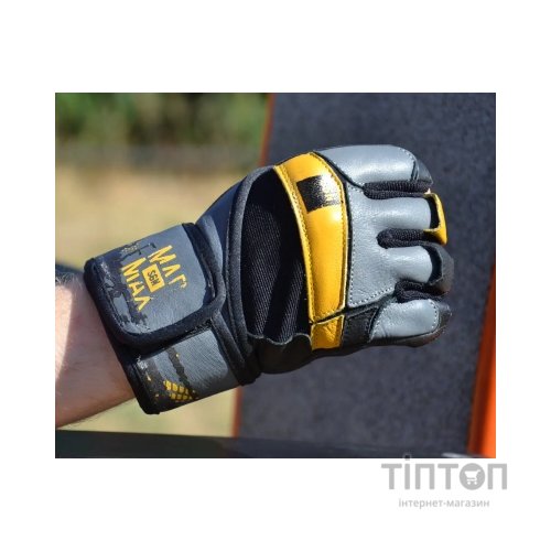 Рукавички для фітнесу MadMax MFG-880 Signature Black/Grey/Yellow XXL (MFG-880_XXL)