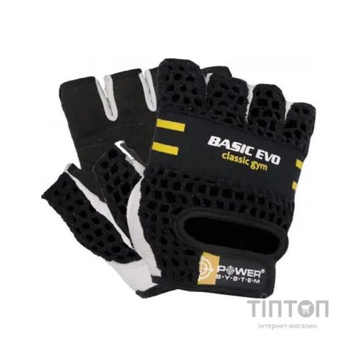 Рукавички для фітнесу Power System Basic EVO PS-2100 Black Yellow Line M (PS_2100E_M_Black/Yellow)