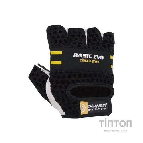 Рукавички для фітнесу Power System Basic EVO PS-2100 Black Yellow Line M (PS_2100E_M_Black/Yellow)