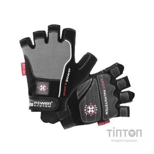 Рукавички для фітнесу Power System Mans Power PS-2580 Black/Grey L (PS-2580_L_Black-grey)