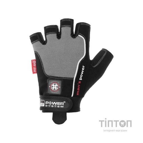 Рукавички для фітнесу Power System Mans Power PS-2580 Black/Grey M (PS-2580_M_Black-grey)