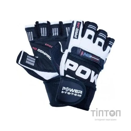 Рукавички для фітнесу Power System No Compromise PS-2700 Black/White L (PS-2700_L_Black-White)