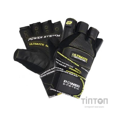 Рукавички для фітнесу Power System Ultimate Motivation PS-2810 Black Yellow Line L (PS_2810_L_Black/Yellow)
