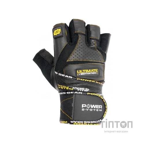 Рукавички для фітнесу Power System Ultimate Motivation PS-2810 Black Yellow Line L (PS_2810_L_Black/Yellow)