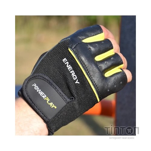 Рукавички для фітнесу PowerPlay 9058 Energy чорно-жовті M (PP_9058_M_Energy)