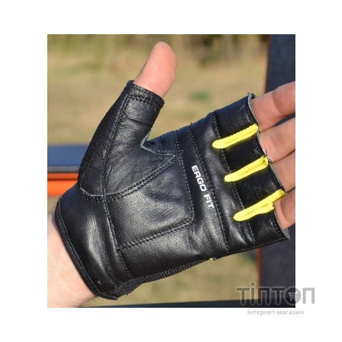 Рукавички для фітнесу PowerPlay 9058 Energy чорно-жовті M (PP_9058_M_Energy)