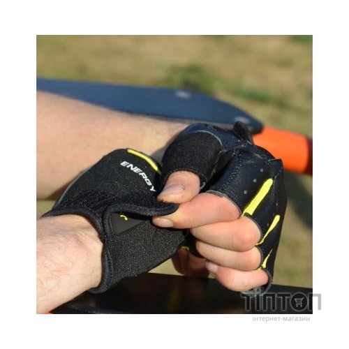 Рукавички для фітнесу PowerPlay 9058 Energy чорно-жовті M (PP_9058_M_Energy)