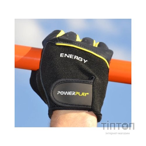 Рукавички для фітнесу PowerPlay 9058 Energy чорно-жовті M (PP_9058_M_Energy)