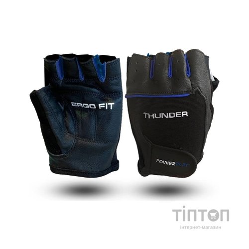 Рукавички для фітнесу PowerPlay 9058 Thunder чорно-сині M (PP_9058_M_Thunder)