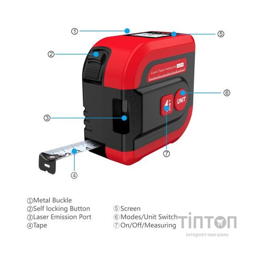 Рулетка Noyafa NF-2240 5м/40м, з лазерним далекоміром (NF-2240)