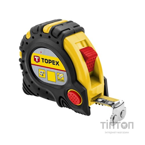 Рулетка Topex сталева стрічка 5 м x 25 мм, магніт (27C345)