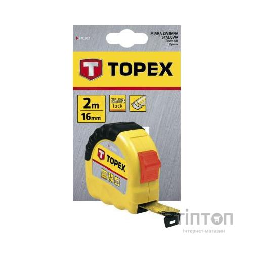 Рулетка Topex стальная лента 3 м x 16 мм (27C303)