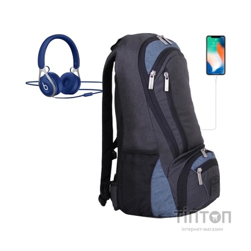 Рюкзак для ноутбука Bagland 15.6" Granite 23L black/gray 0012069 (7072175)