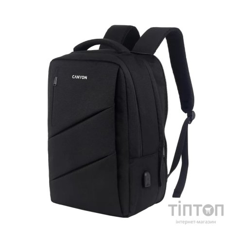 Рюкзак для ноутбука Canyon 15.6" BPE-5 Urban, USB, 12-18L, Black (CNS-BPE5B1)