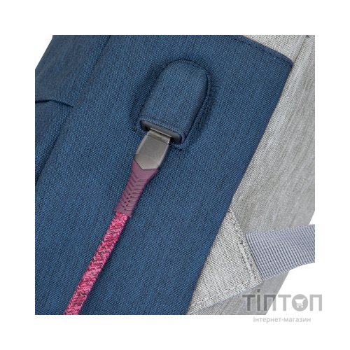 Рюкзак для ноутбука RivaCase 15.6" 7562 Anti-theft, water-repellent, Grey / Dark Blue (7562Grey/DarkBlue)