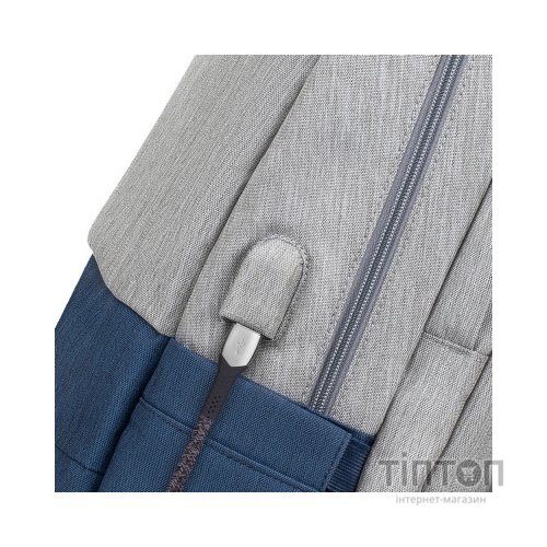 Рюкзак для ноутбука RivaCase 17.3" 7567 Prater, Grey / Dark Blue (7567Grey/DarkBlue)