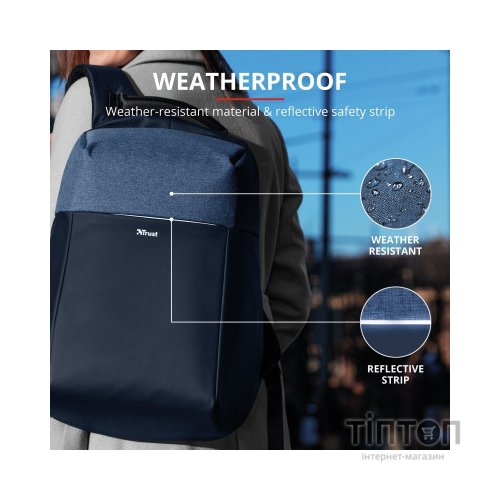 Рюкзак для ноутбука Trust 16" Nox Anti-theft BLUE (23307)