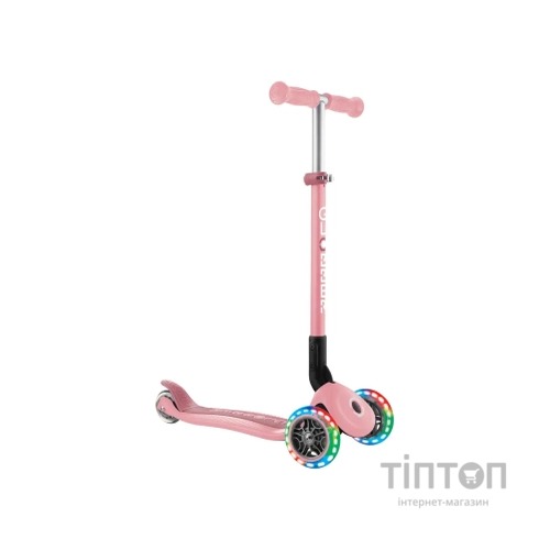 Самокат Globber Primo Foldable Lights колеса з підсвіткою до 50 кг 3+ Пастельно-рожевий (432-211-3)