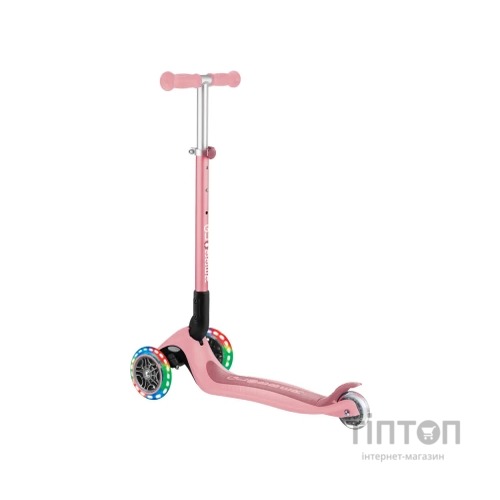 Самокат Globber Primo Foldable Lights колеса з підсвіткою до 50 кг 3+ Пастельно-рожевий (432-211-3)
