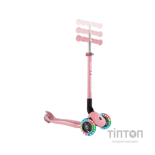 Самокат Globber Primo Foldable Lights колеса з підсвіткою до 50 кг 3+ Пастельно-рожевий (432-211-3)