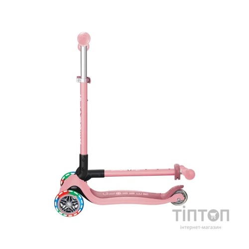 Самокат Globber Primo Foldable Lights колеса з підсвіткою до 50 кг 3+ Пастельно-рожевий (432-211-3)