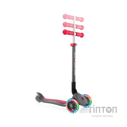 Самокат Globber Primo Foldable Lights сіро-червоний (432-120-2)