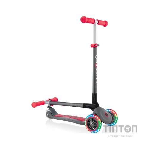 Самокат Globber Primo Foldable Lights сіро-червоний (432-120-2)