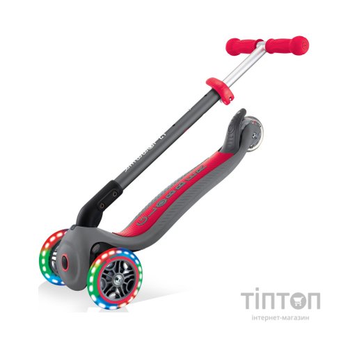 Самокат Globber Primo Foldable Lights сіро-червоний (432-120-2)