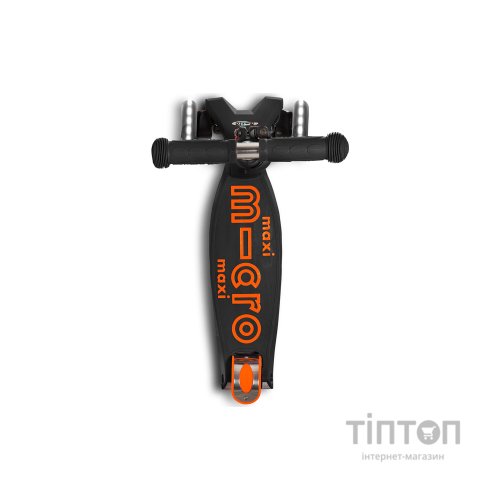 Самокат Micro Maxi Deluxe black/orange LED (MMD143)
