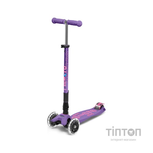 Самокат Micro Maxi Deluxe Foldable LED фіолетовий (MMD100)