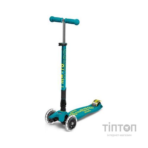 Самокат Micro Maxi Deluxe Foldable LED Зелений (MMD097)