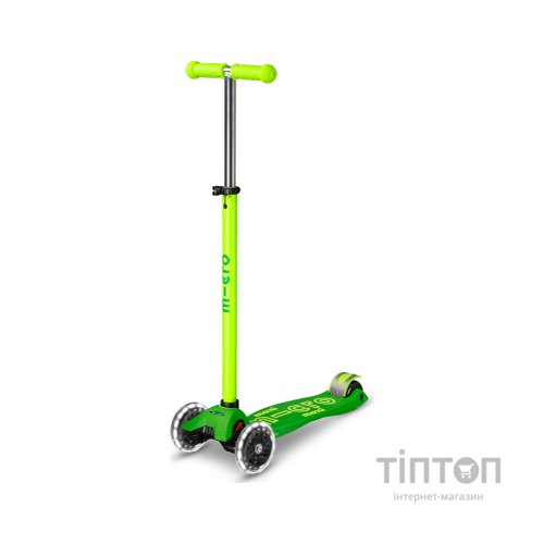 Самокат Micro Maxi Deluxe Neon LED" Зелений папуга" (MMD232)