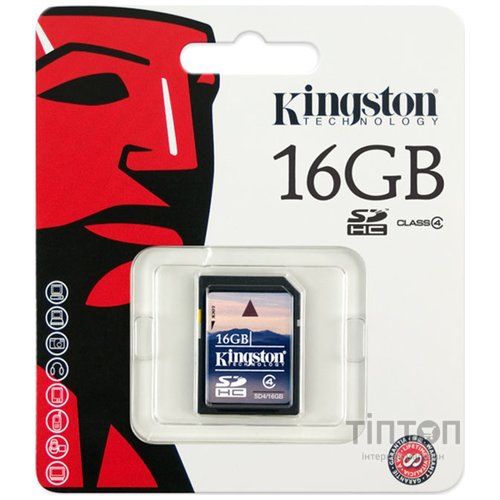 Карта пам'яті Kingston 16Gb SDHC class 4 (SD4/16GB)