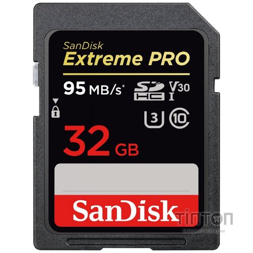 SD SanDisk 32GB V30 UHS-I U3 R95/W90MB/s 4K Extreme Pro Class 10