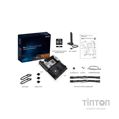 Серверна материнська плата ASUS PRO WS TRX50-SAGE WIFI A sTR5 TRX50 4xDDR5 M.2 WiFi BT CEB (90MB1LE0-M0EAY0)