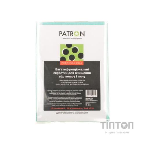 Серветки PATRON Multi-Purpose Dust and Toner Removal Wipes, 10psc (F5-015)