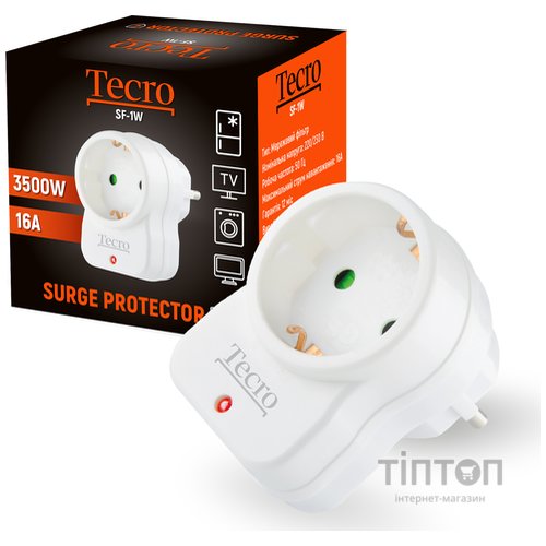 Сетевой фильтр Tecro (SF-1W) 1 розетка