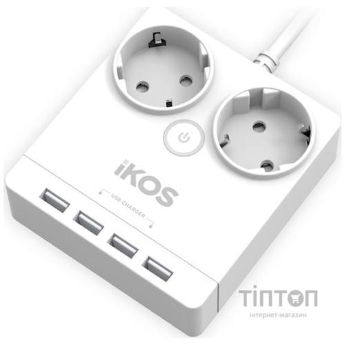 Сетевой фильтр-удлинитель IKOS F24S-U White (0005-CEF)